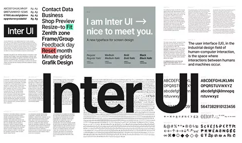 清晰字体：Inter UI