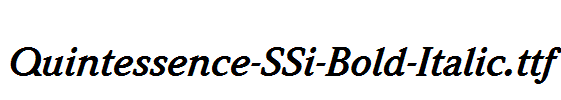 Quintessence-SSi-Bold-Italic