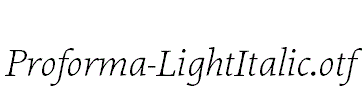 Proforma-LightItalic