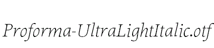 Proforma-UltraLightItalic