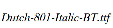 Dutch-801-Italic-BT