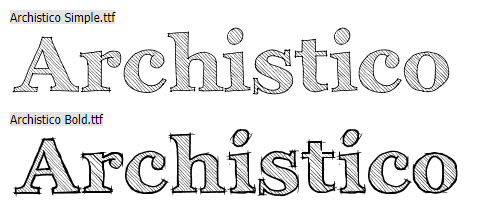 两款手写英文字体Archistico Simple.ttf、Archistico Bold.ttf
