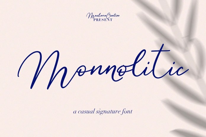 柔美的手写英文字体Monnolitic Font