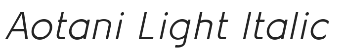 Aotani Light Italic.ttf字体下载