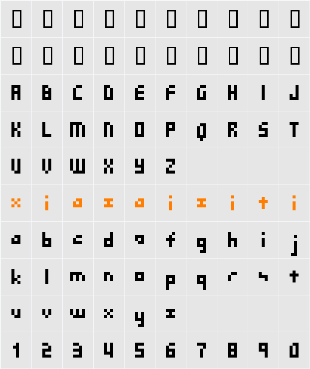 GoodfonT.NET XS03 字符映射表