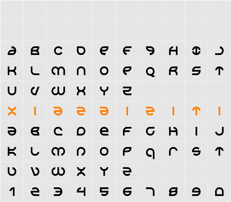 Aetherfox Condensed 字符映射表