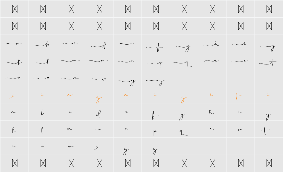 Aghnestademo Signature 字符映射表
