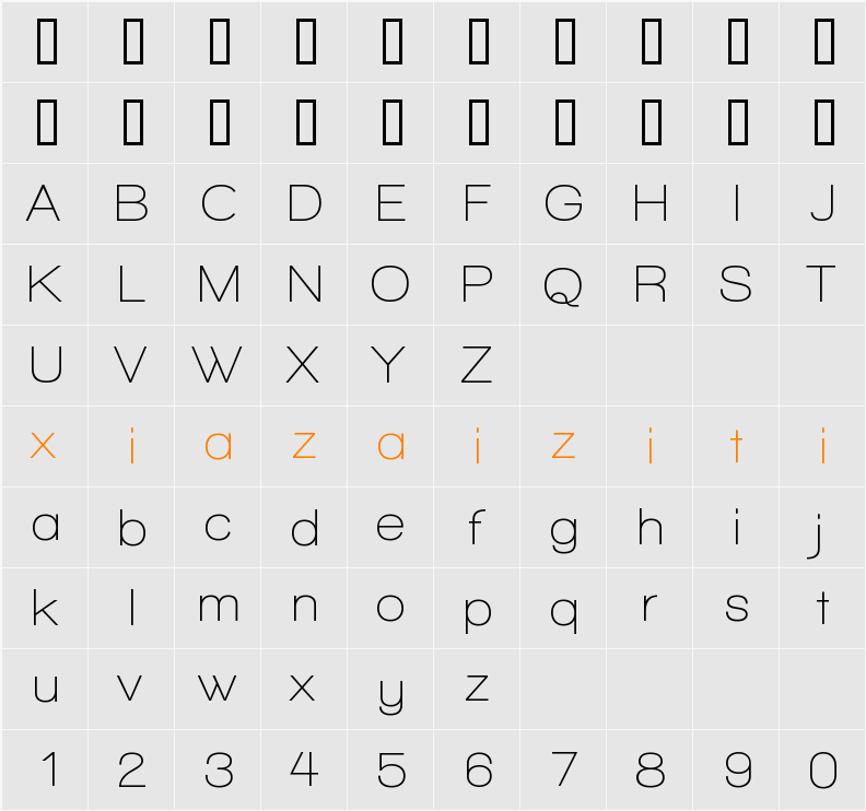 Walkway SemiBold 字符映射表