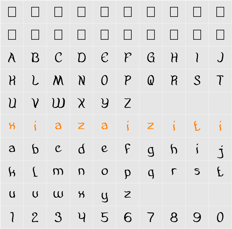 Amazing Symphony 字符映射表