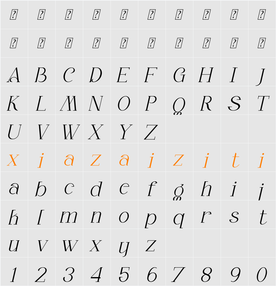 Alika 字符映射表