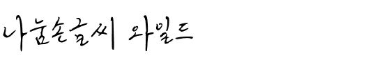 나눔손글씨 와일드韩国字体