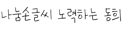 나눔손글씨 노력하는 동희韩国字体