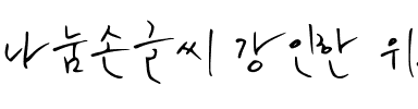 나눔손글씨 강인한 위로韩国字体