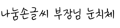 나눔손글씨 부장님 눈치체韩国字体